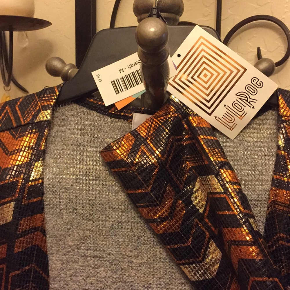 NWT Lula Roe Sarah Shimmery Cardigan - Picture 3 of 5